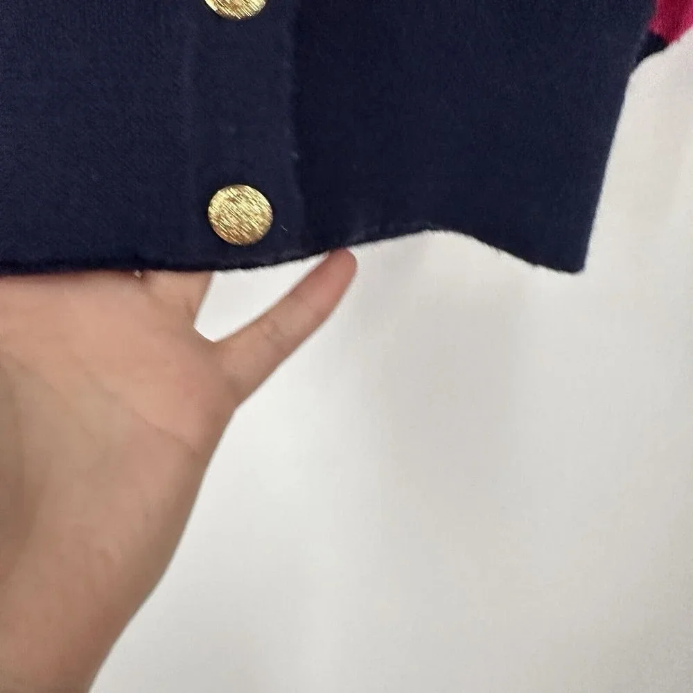 VTG  Outlander Cardigan Sweater Size M Gold Buttons Preppy Old Money Royal Color